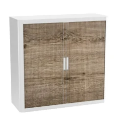 Paperflow Roldeurkast PP (Polypropeen) 2 Planken Afsluitbaar 1.100 x 415 x 1.040 mm Bruin, wit