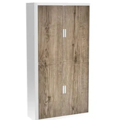 Paperflow Roldeurkast PP (Polypropeen) 4 Planken Afsluitbaar 1.100 x 415 x 2.040 mm Bruin, wit