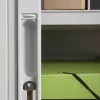 Paperflow Roldeurkast PS (Polystyreen), Staal 2 Planken Afsluitbaar 1.100 x 415 x 1.040 mm Groen, wit
