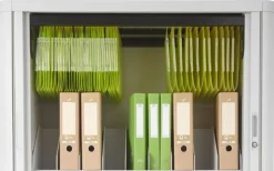 Paperflow Roldeurkast PS (Polystyreen), Staal 2 Planken Afsluitbaar 1.100 x 415 x 1.040 mm Groen, wit