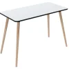 Paperflow Thuiskantoorbureau Rechthoekig Wit Beuken Houten poten 1.000 (B) x 500 (D) x 750 (H) mm Melamine