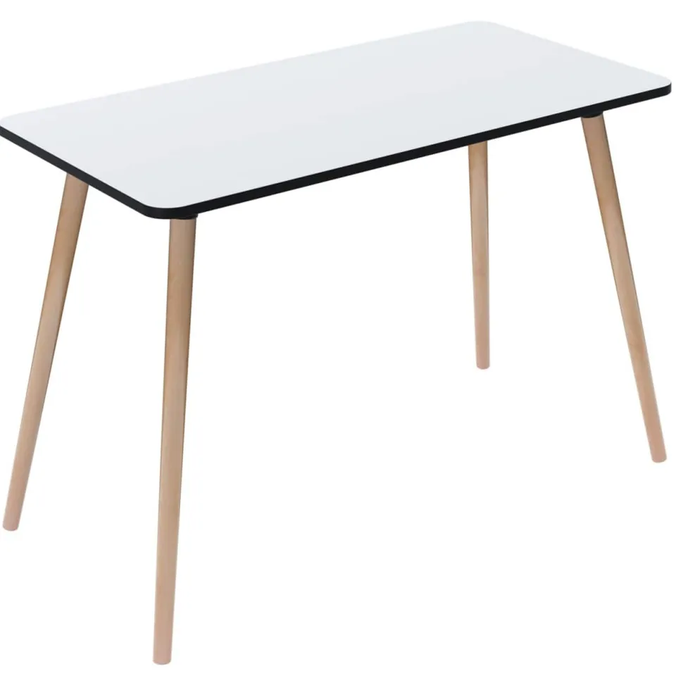 Paperflow Thuiskantoorbureau Rechthoekig Wit Beuken Houten poten 1.000 (B) x 500 (D) x 750 (H) mm Melamine