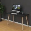 Paperflow Thuiskantoorbureau Rechthoekig Zwart Beuken Houten poten 1.000 (B) x 500 (D) x 750 (H) mm Melamine