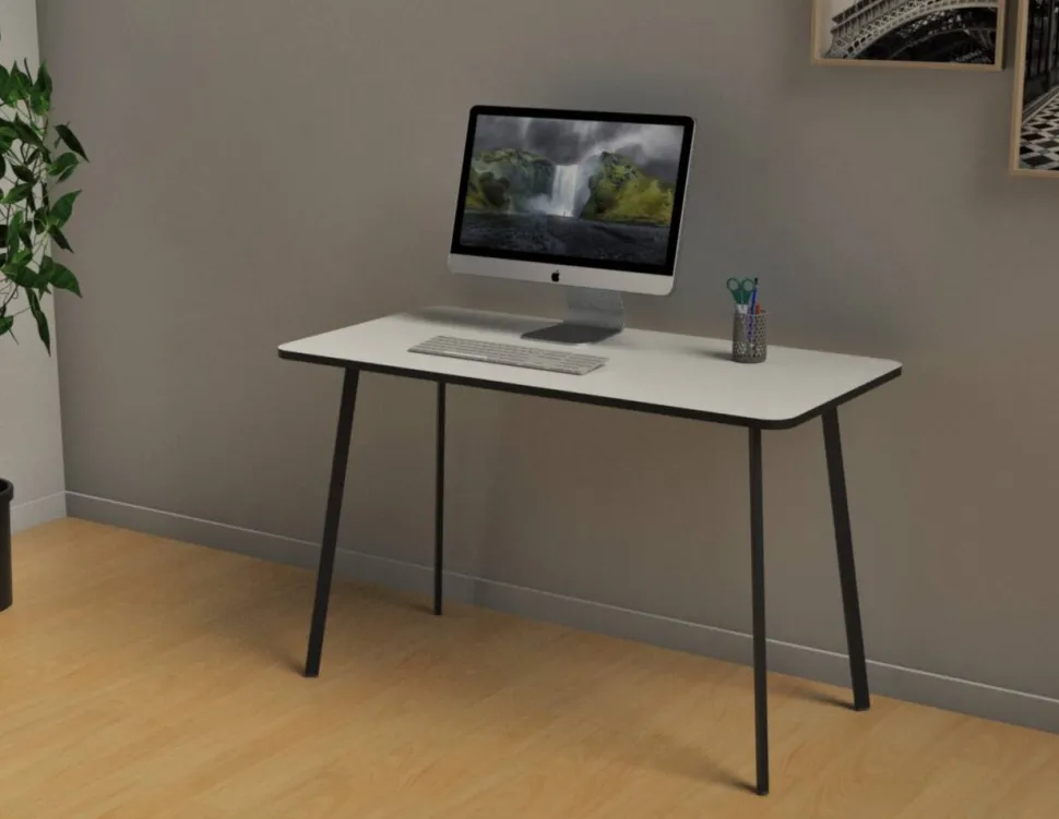 Paperflow Thuiskantoorbureau Rechthoekig Wit 4 metalen poten 1.000 (B) x 500 (D) x 750 (H) mm Melamine