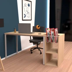 Paperflow Thuiskantoorbureau Rechthoekig Eiken O-Frame 1.100 (B) x 600 (D) x 740 (H) mm Melamine