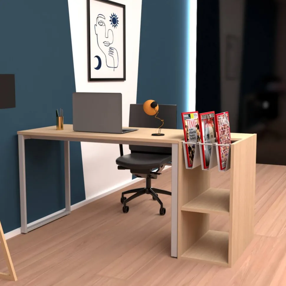 Paperflow Thuiskantoorbureau Rechthoekig Eiken O-Frame 1.100 (B) x 600 (D) x 740 (H) mm Melamine