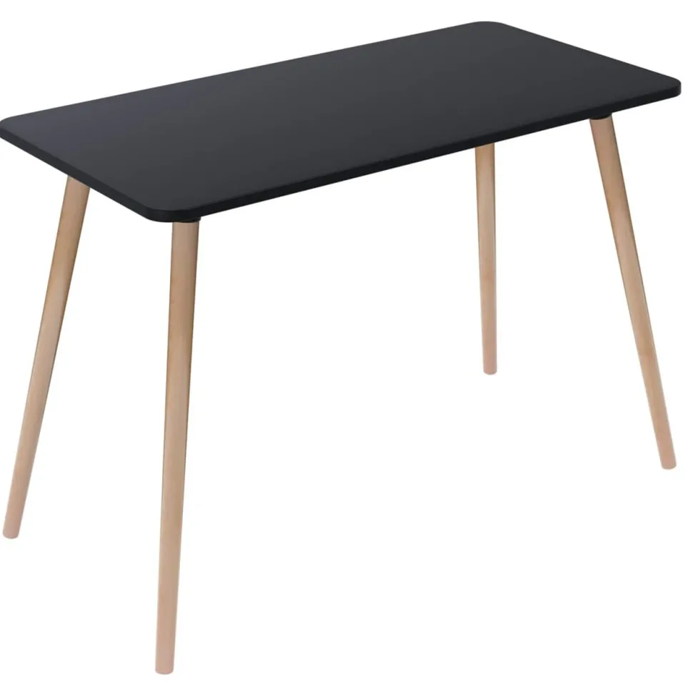 Paperflow Thuiskantoorbureau Rechthoekig Zwart Beuken Houten poten 1.140 (B) x 600 (D) x 750 (H) mm Melamine