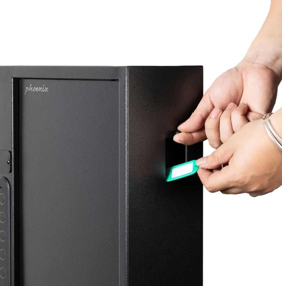 Phoenix Fingerprint Sleutelkluis 60 Haken Vingerafdrukslot KS0021F Zwart 4,5 L