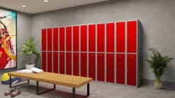 Phoenix Personal Lockers Staal Garderobekast 2 Deurs Sleutelslot 300 x 500 x 1,830 mm Grijs, Rood