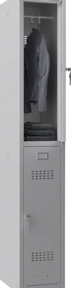 Phoenix Personal Lockers Staal Garderobekast 2 Deurs Sleutelslot 300 x 500 x 1,830 mm Grijs