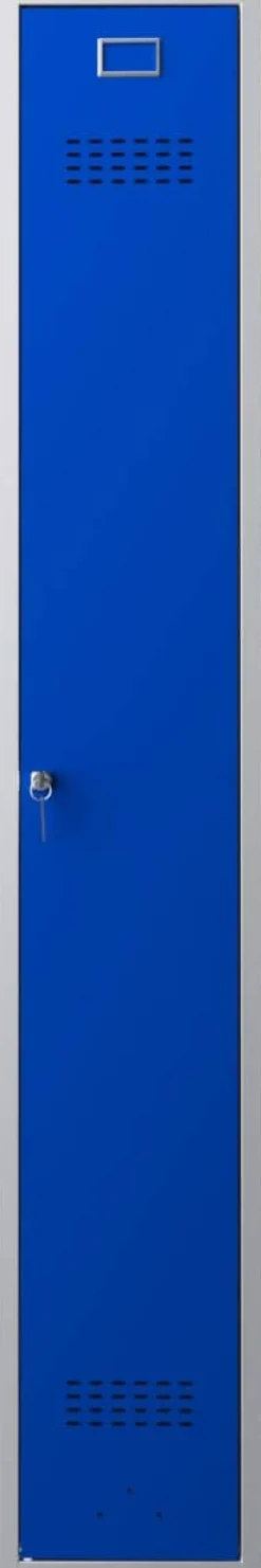 Phoenix Personal Lockers Staal Garderobekast 1 Deurs Sleutelslot 300 x 500 x 1,830 mm Blauw, Grijs
