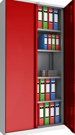 Phoenix SC Kast Staal 4 Planken Afsluitbaar 1.000 x 500 x 1.900 mm Grijs, rood