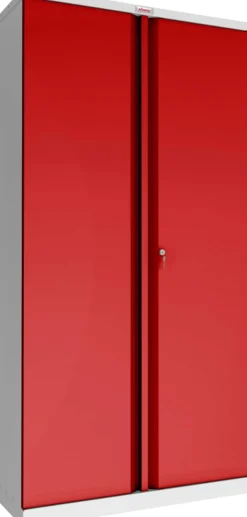 Phoenix SCL Series Draaideurkast Staal 4 Planken Afsluitbaar 915 x 370 x 1.830 mm Grijs, rood