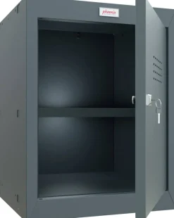 Phoenix Staal Garderobekast 1 Deur Sleutelslot 400 x 400 x 520 mm Antraciet, Grijs