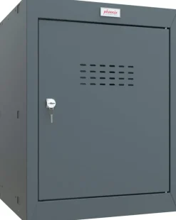 Phoenix Staal Garderobekast 1 Deur Sleutelslot 400 x 400 x 520 mm Antraciet, Grijs