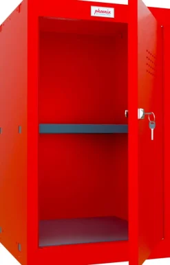 Phoenix Staal Garderobekast 1 Deur Sleutelslot 400 x 400 x 665 mm Rood