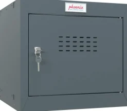 Phoenix Staal Garderobekast 1 Deur Sleutelslot 400 x 400 x 365 mm Antraciet, Grijs