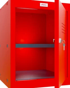 Phoenix Staal Garderobekast 1 Deur Sleutelslot 400 x 400 x 520 mm Rood