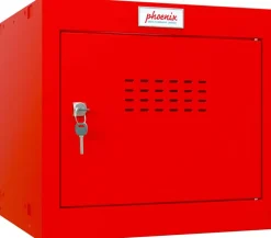 Phoenix Staal Garderobekast 1 Deur Sleutelslot 400 x 400 x 365 mm Rood