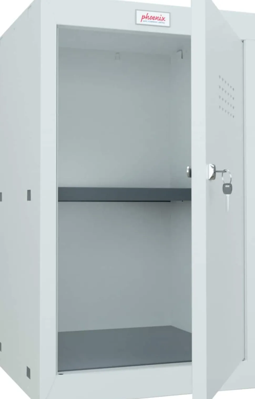 Phoenix Staal Garderobekast 1 Deur Sleutelslot 400 x 400 x 665 mm Grijs