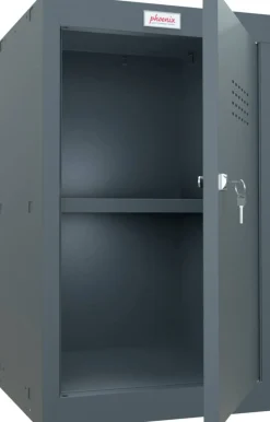 Phoenix Staal Garderobekast 1 Deur Sleutelslot 400 x 400 x 665 mm Antraciet, grijs