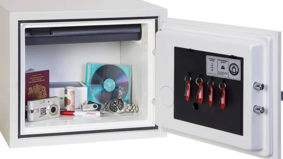 Phoenix Water, Brand- en Veiligheidskluis met Sleutelslot FS1281K 19L 360 x 410 x 365 mm Wit