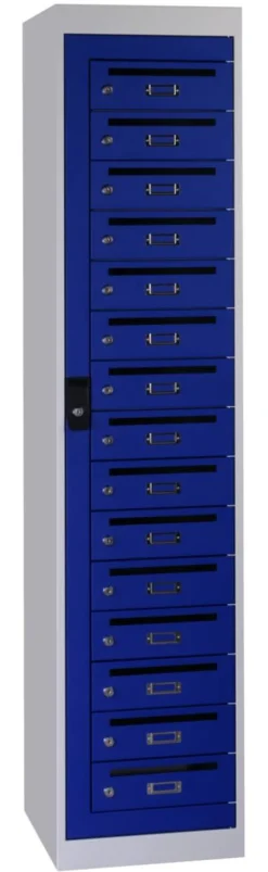 Postvakkenkast OPK 180 Blauw, Wit 400 x 500 x 1800 mm 15 deurs