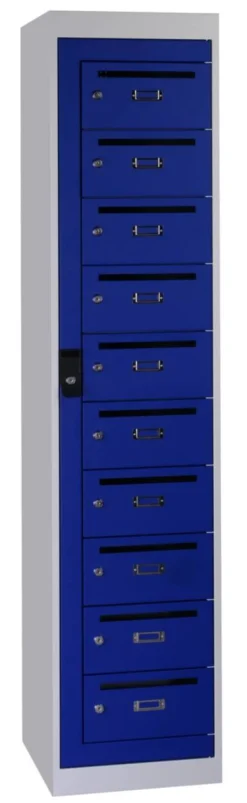 Postvakkenkast OPK 180 Blauw, Wit 400 x 500 x 1800 mm 10 deurs