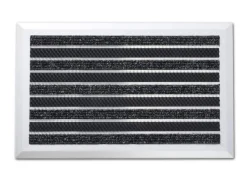 PROFESSIONAL LINE Entreemat met tapijtinleg, Optimum Aluminium, grove vezel Antraciet, zilver 600 x 390 mm