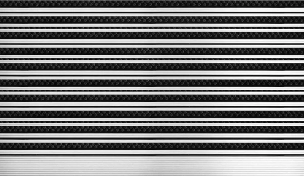 PROFESSIONAL LINE Entreemat Profi Brush Aluminium, nylon Zwart, zilver 800 x 500 mm