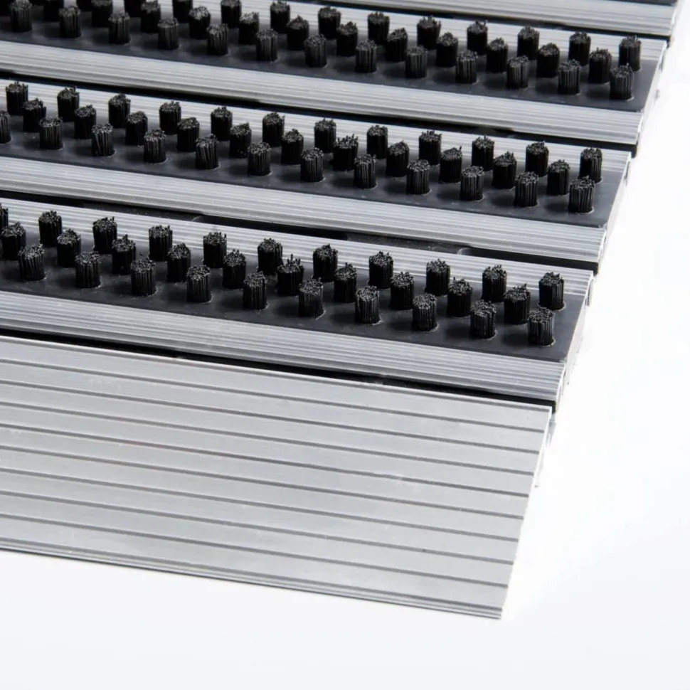 PROFESSIONAL LINE Entreemat Profi Brush Aluminium, nylon Zwart, zilver 800 x 500 mm