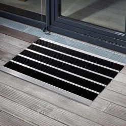 PROFESSIONELE LIJN Double entreemat met rubberen richels Antraciet aluminium 600 x 900 mm