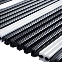 PROFESSIONELE LIJN Double entreemat met rubberen richels Antraciet aluminium 600 x 900 mm