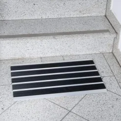 PROFESSIONELE LIJN Double entreemat met rubberen richels Antraciet aluminium 600 x 900 mm