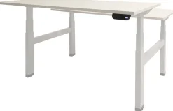 Schaffenburg Dextro Plus Duo Zit-sta-bureau Rechthoekig Eiken H-Frame 1.200 (B) x 800 (D) x 645 (H) mm Melamine