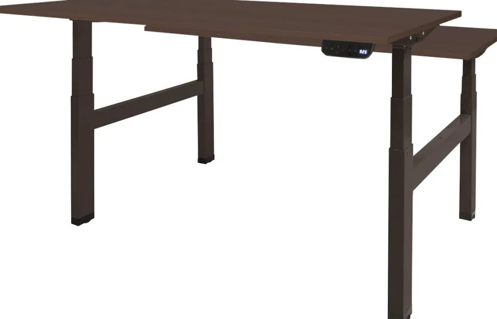 Schaffenburg Dextro Plus Duo Zit-sta-bureau Rechthoekig Eiken H-Frame 1.600 (B) x 800 (D) x 645 (H) mm Melamine