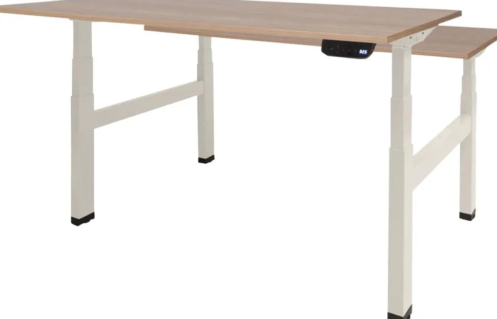 Schaffenburg Dextro Plus Duo Zit-sta-bureau Rechthoekig Kersen H-Frame 1.800 (B) x 800 (D) x 645 (H) mm Melamine