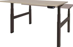 Schaffenburg Dextro Plus Duo Zit-sta-bureau Rechthoekig Eiken H-Frame 1.400 (B) x 800 (D) x 645 (H) mm Melamine