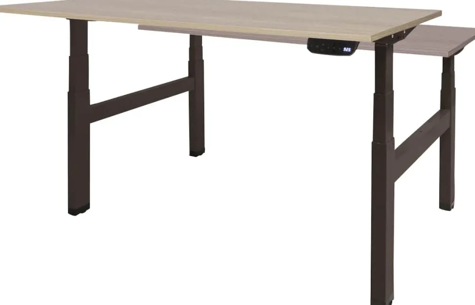 Schaffenburg Dextro Plus Duo Zit-sta-bureau Rechthoekig Eiken H-Frame 1.400 (B) x 800 (D) x 645 (H) mm Melamine