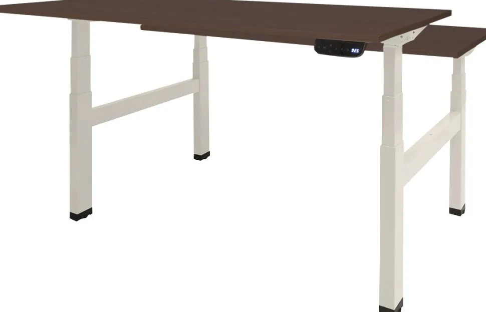 Schaffenburg Dextro Plus Duo Zit-sta-bureau Rechthoekig Eiken H-Frame 1.400 (B) x 800 (D) x 645 (H) mm Melamine
