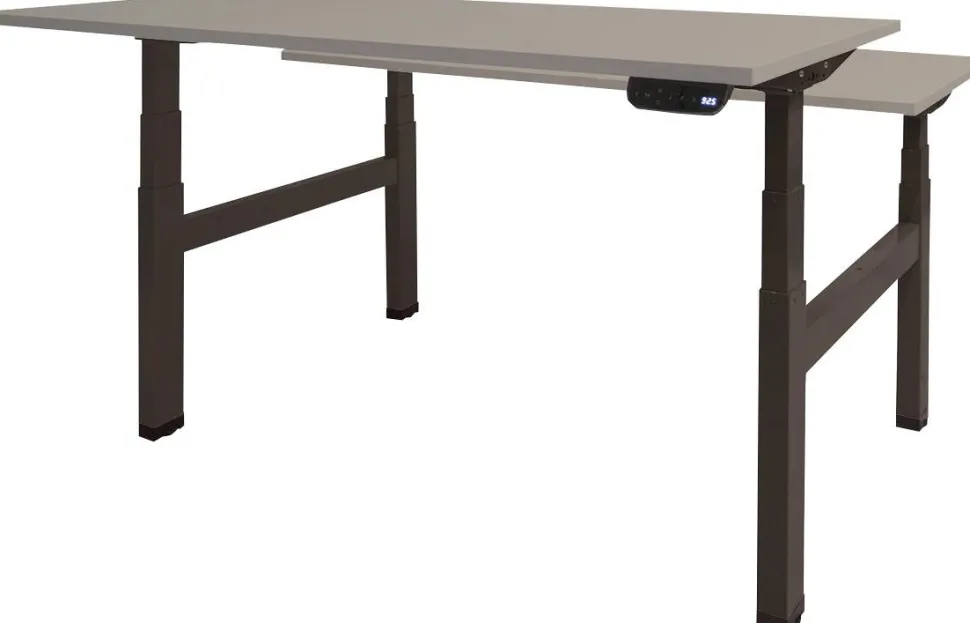 Schaffenburg Dextro Plus Duo Zit-sta-bureau Rechthoekig H-Frame 1.600 (B) x 800 (D) x 645 (H) mm Melamine