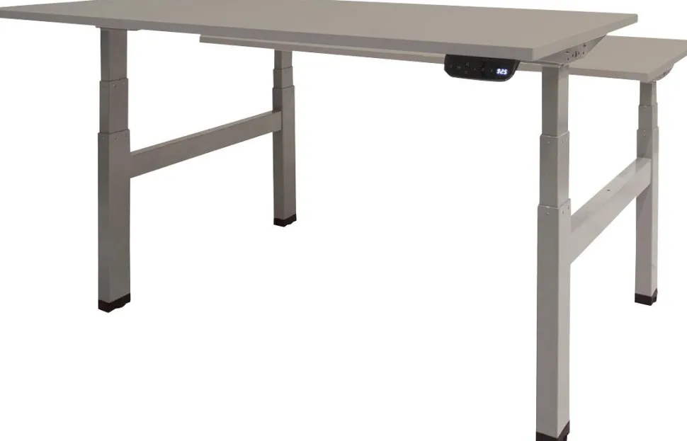 Schaffenburg Dextro Plus Duo Zit-sta-bureau Rechthoekig H-Frame 1.200 (B) x 800 (D) x 645 (H) mm Melamine