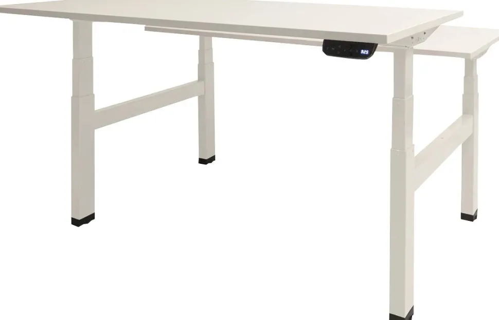 Schaffenburg Dextro Plus Duo Zit-sta-bureau Rechthoekig H-Frame 1.600 (B) x 800 (D) x 645 (H) mm Melamine