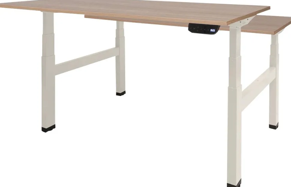 Schaffenburg Dextro Plus Duo Zit-sta-bureau Rechthoekig Kersen H-Frame 1.400 (B) x 800 (D) x 645 (H) mm Melamine