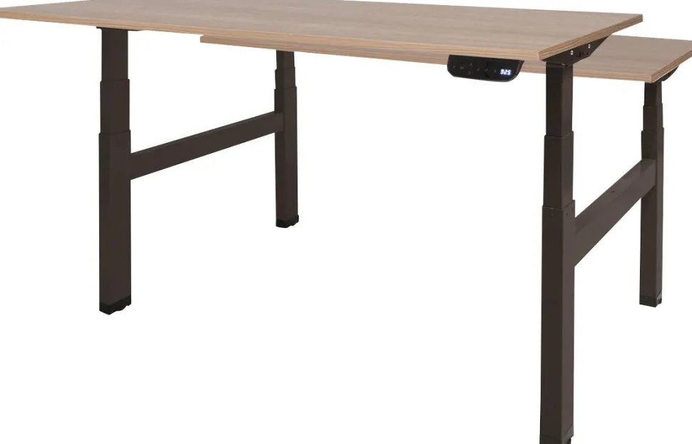 Schaffenburg Dextro Plus Duo Zit-sta-bureau Rechthoekig Kersen H-Frame 1.800 (B) x 800 (D) x 645 (H) mm Melamine