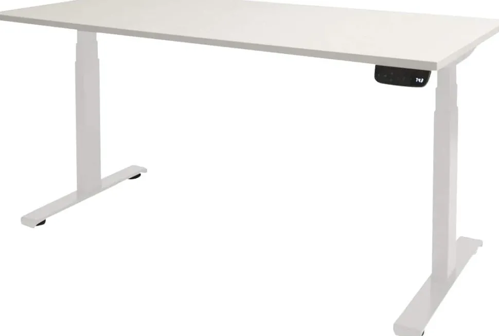 Schaffenburg Dextro Plus Zit-sta-bureau Rechthoekig T-Voet 1.400 (B) x 800 (D) x 645 (H) mm Gemelamineerde spaanplaat