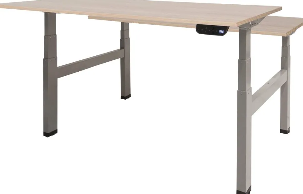Schaffenburg Dextro Plus Duo Zit-sta-bureau Rechthoekig Eiken H-Frame 1.800 (B) x 800 (D) x 645 (H) mm Melamine