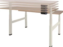 Schaffenburg Dextro Plus Duo Zit-sta-bureau Rechthoekig Eiken H-Frame 1.400 (B) x 800 (D) x 645 (H) mm Melamine