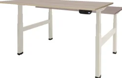 Schaffenburg Dextro Plus Duo Zit-sta-bureau Rechthoekig Eiken H-Frame 1.400 (B) x 800 (D) x 645 (H) mm Melamine
