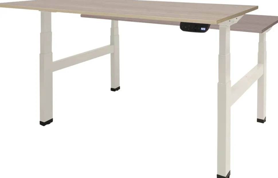 Schaffenburg Dextro Plus Duo Zit-sta-bureau Rechthoekig Eiken H-Frame 1.400 (B) x 800 (D) x 645 (H) mm Melamine